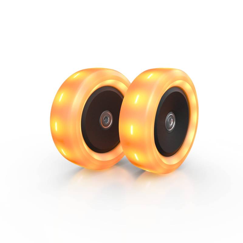 BERG NEXO WHEELS Lights Orange | Stylisches Design | NEXO Roller Zubehör | NEXO LED-Vorderräder für Sicherheit im Dunkeln | Langlebig & Umweltfreundlich | Ohne Batterie von Berg