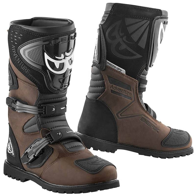 Berik All Terrain Adventure wasserdichte Motorradstiefel, braun, 43 von Berik