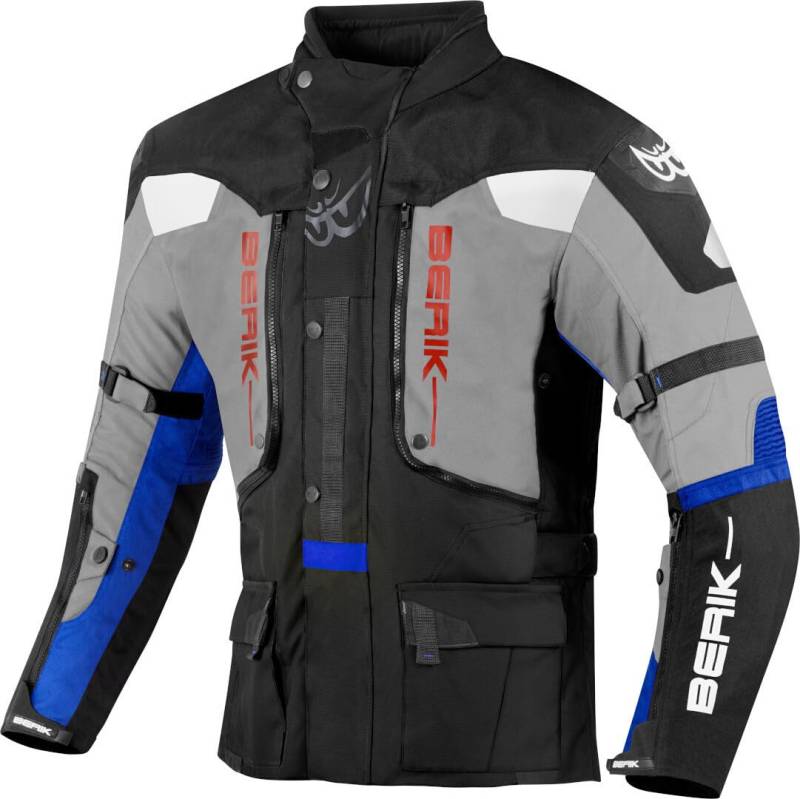 Berik Dakota wasserdichte 3in1 Motorrad Textiljacke, schwarz/grau/blau, 56 von Berik