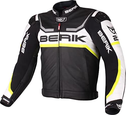 Berik LJ-10433-BK Lederjacke sw./weiss/gelb 48 von Berik