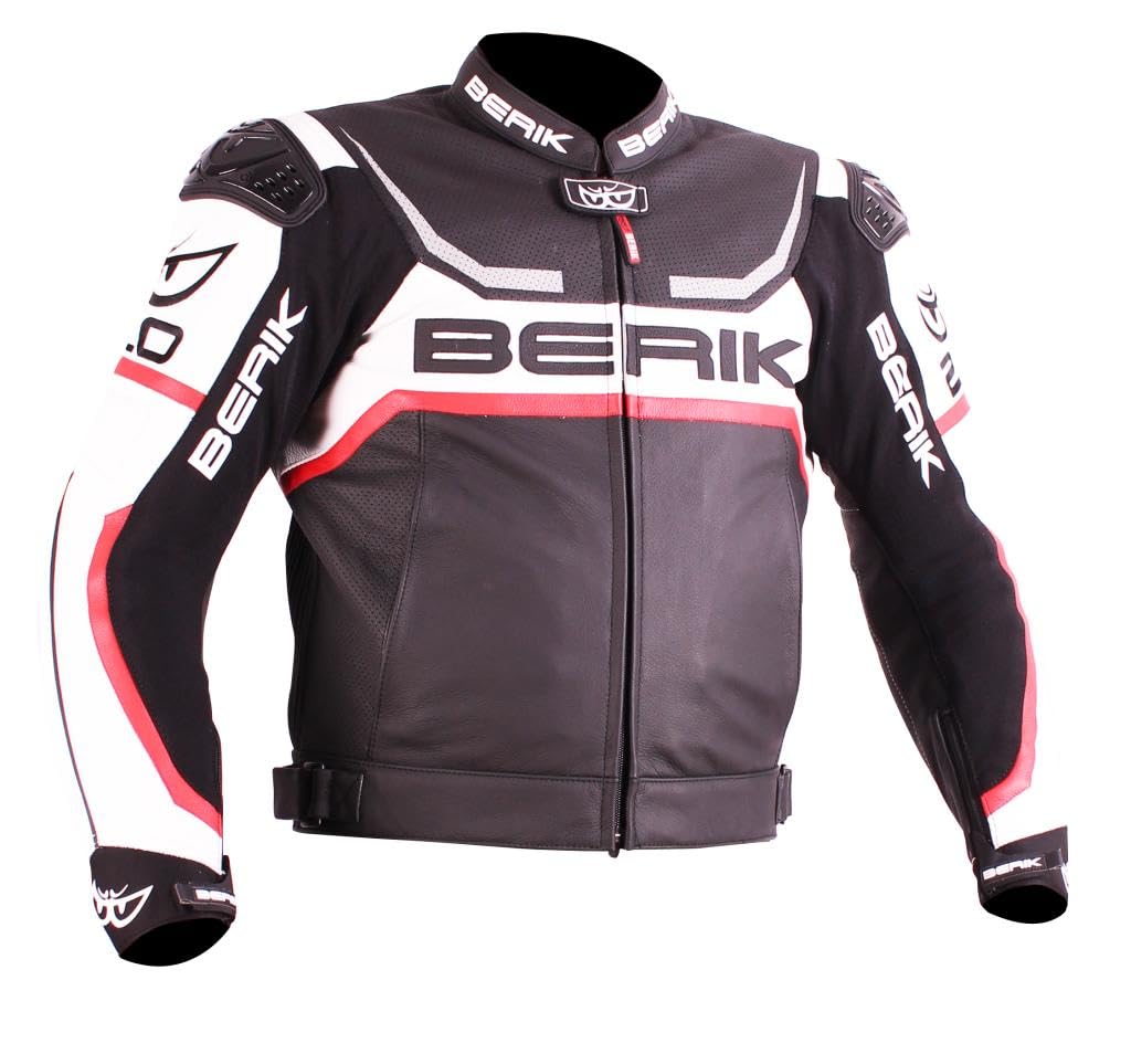 Berik LJ-10433-BK Lederjacke sw./weiss/rot 48 von Berik