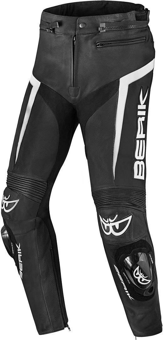 Berik Misle Motorrad Lederhose, schwarz/weiß, 54 von Berik