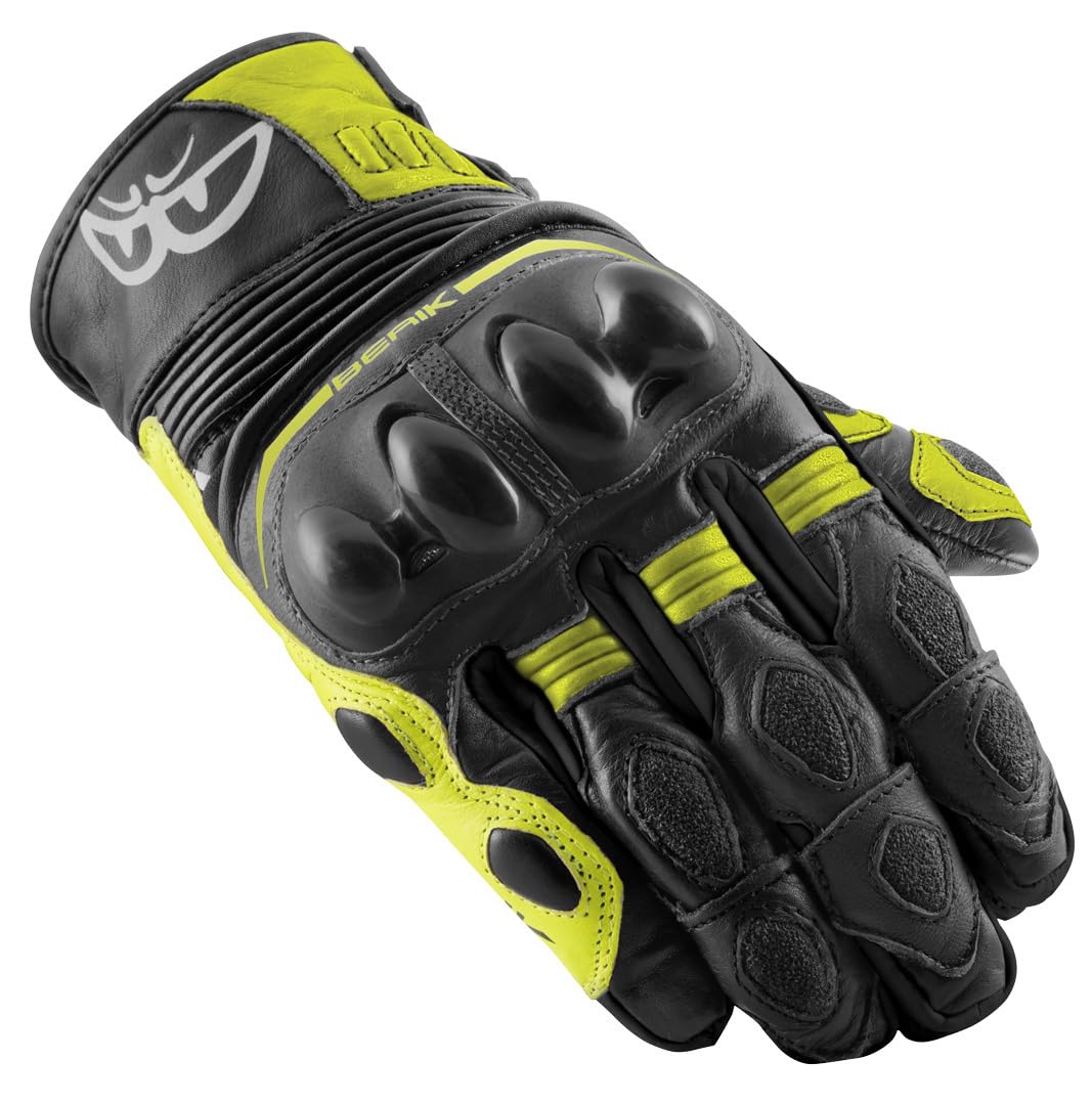 Berik Nador Motorrad Handschuhe, schwarz/neon-gelb, M von Berik