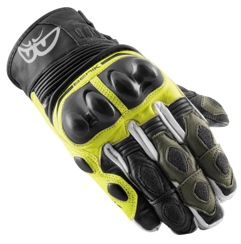 Berik Nador Motorrad Handschuhe, schwarz/neon-gelb/grün, 2XL von Berik