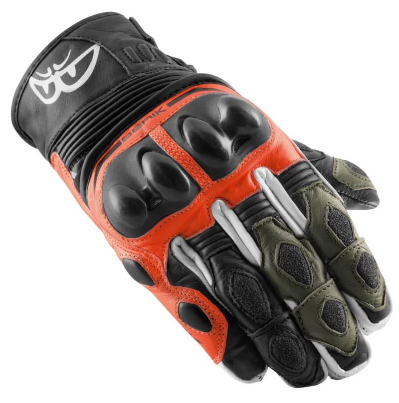 Berik Nador Motorrad Handschuhe, schwarz/neon-rot/grün, 2XL von Berik