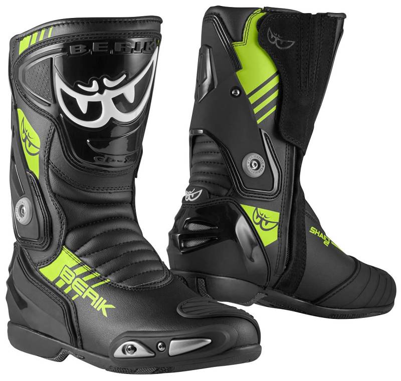 Berik Shaft 3.0 Motorradstiefel, schwarz/neon-gelb, 48 von Berik