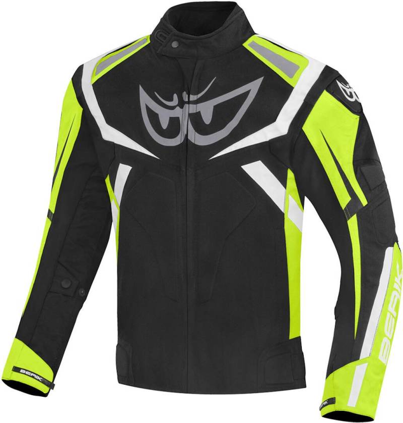 Berik The Eye Wasserdichte Motorrad Textiljacke, schwarz/neon/gelb, 56 von Berik