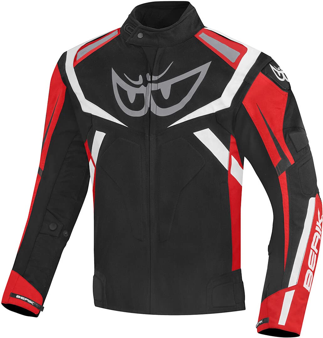 Berik The Eye Wasserdichte Motorrad Textiljacke, schwarz/rot, 50 von Berik