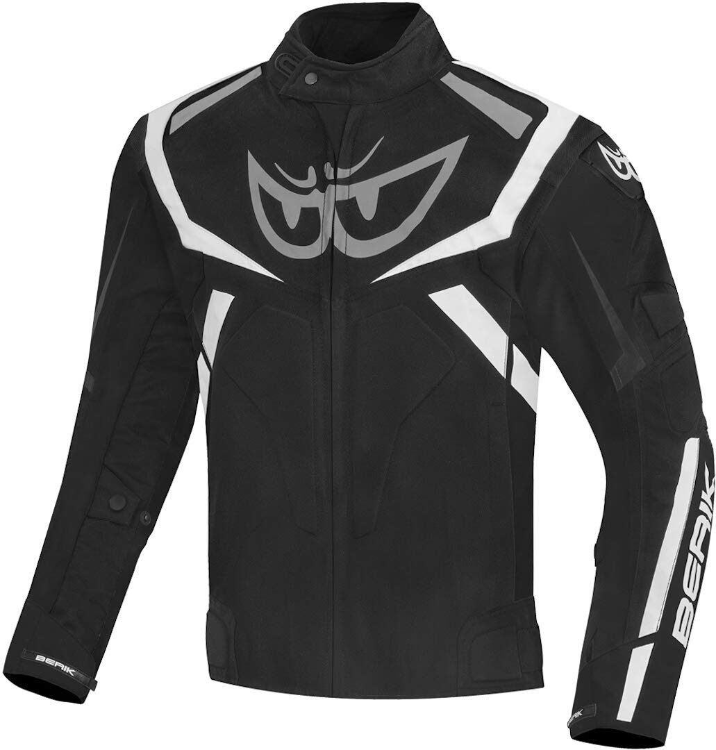 Berik The Eye Wasserdichte Motorrad Textiljacke, schwarz/weiß, 56 von Berik