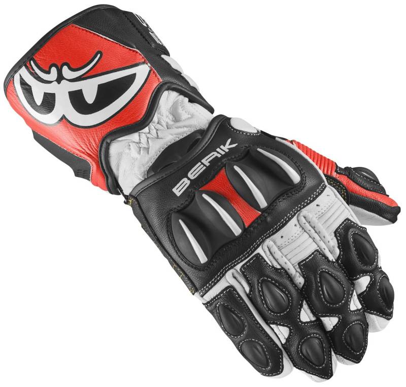 Berik Thunar Evo Motorradhandschuhe, schwarz/weiß/neonrot, S von Berik