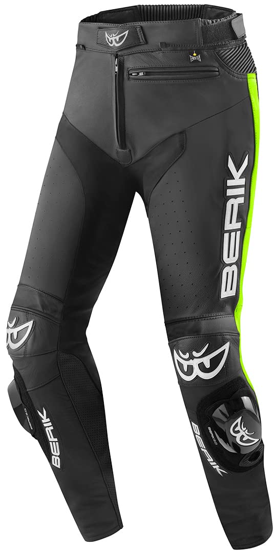 Berik Track Motorrad Lederhose, schwarz/gelb, 48 von Berik