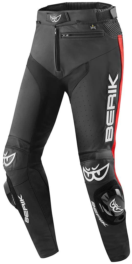 Berik Track Motorrad Lederhose, schwarz/rot, 48 von Berik