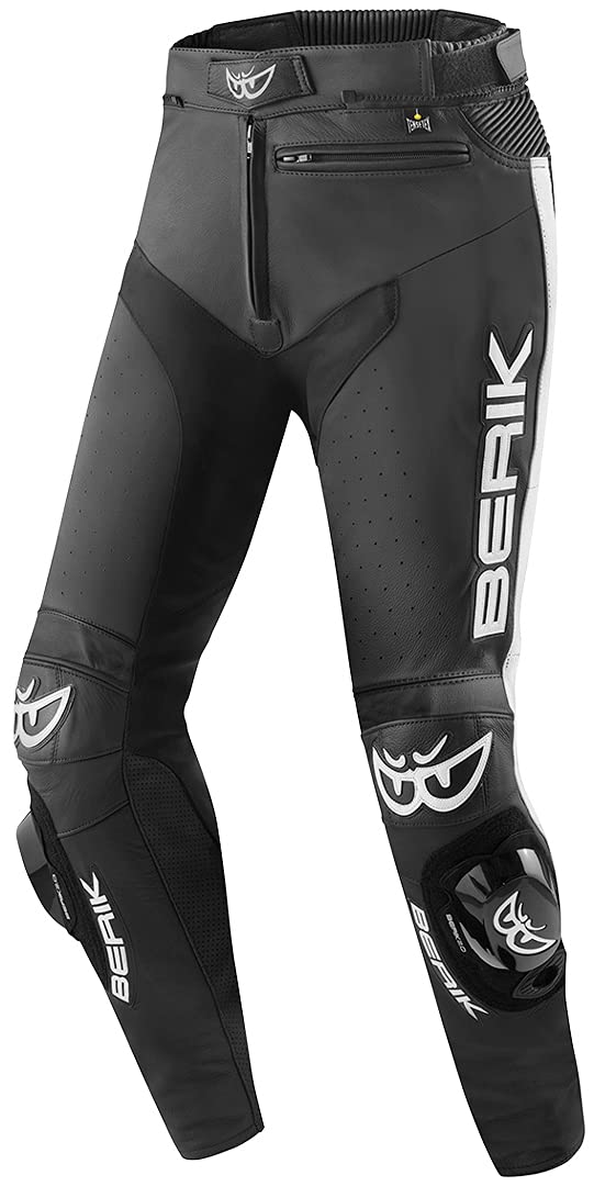 Berik Track Motorrad Lederhose, schwarz/weiß, 56 von Berik