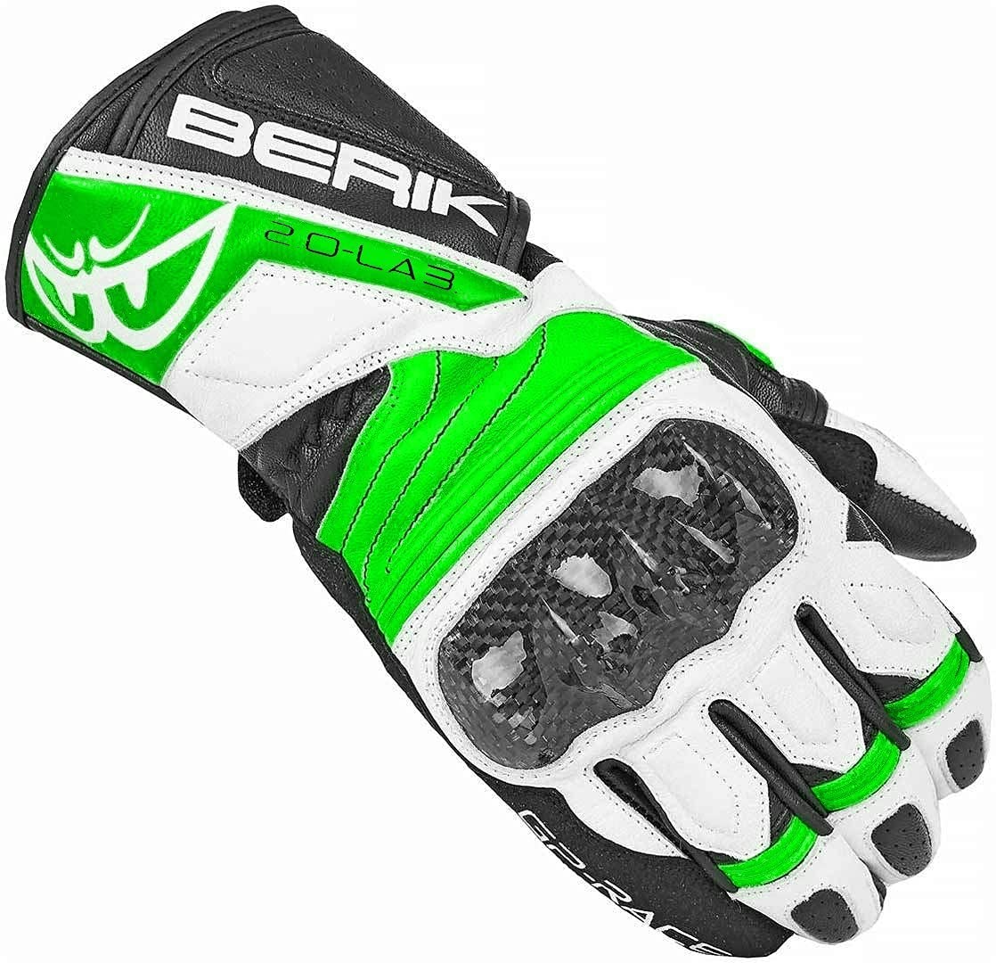 Berik Zoldar Motorradhandschuhe, schwarz/grün/weiß, 3XL von Berik