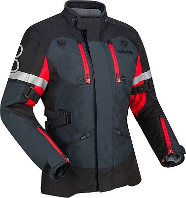 Bering Halifax, Textiljacke wasserdicht Damen - Schwarz/Dunkelgrau/Rot - T0 von Bering