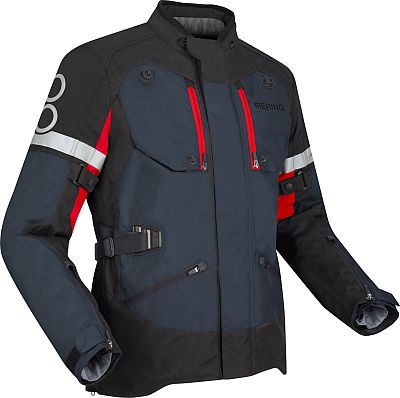 Bering Halifax, Textiljacke wasserdicht - Schwarz/Dunkelgrau/Rot - 3XL von Bering