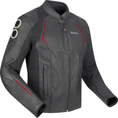 Bering Radial, Lederjacke - Schwarz/Rot - 4XL von Bering