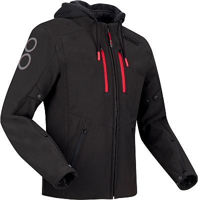 Bering Rotor, Textiljacke wasserdicht - Schwarz/Neon-Rot - 3XL von Bering