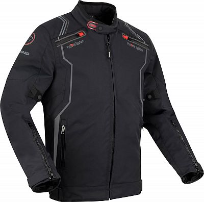 Bering Stroke, Textiljacke wasserdicht - Schwarz/Grau - M von Bering