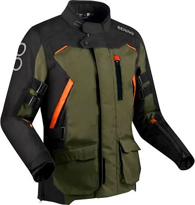 Bering Zephyr, Textiljacke wasserdicht - Schwarz/Dunkelgrün/Orange - 3XL von Bering