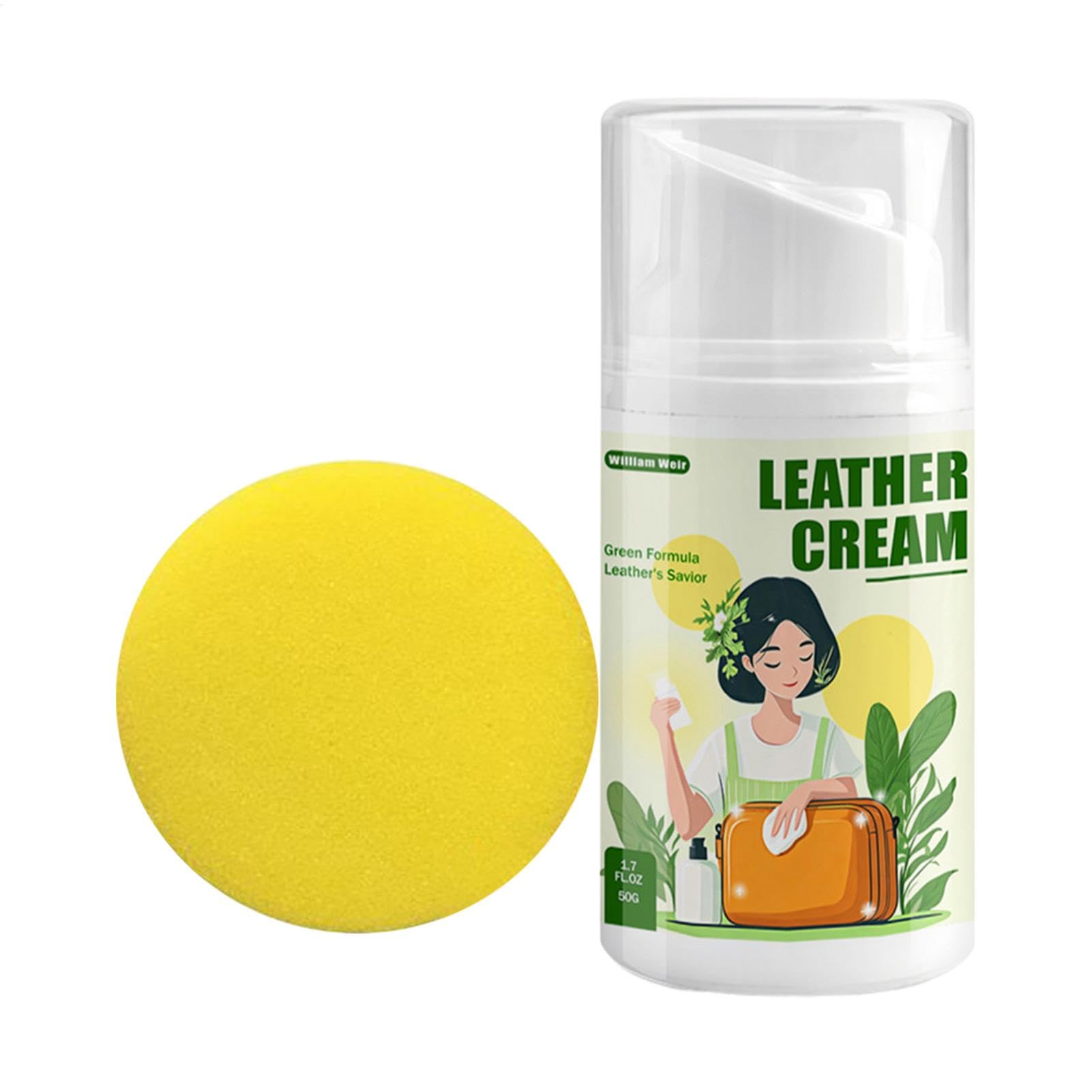 Berriphonia Lederrevurbishingcreme - 50g -Konditionierungspolitur mit Schwamm | Haushaltsreiniger für Schuhe, Möbel und Autositzschutz von Berriphonia