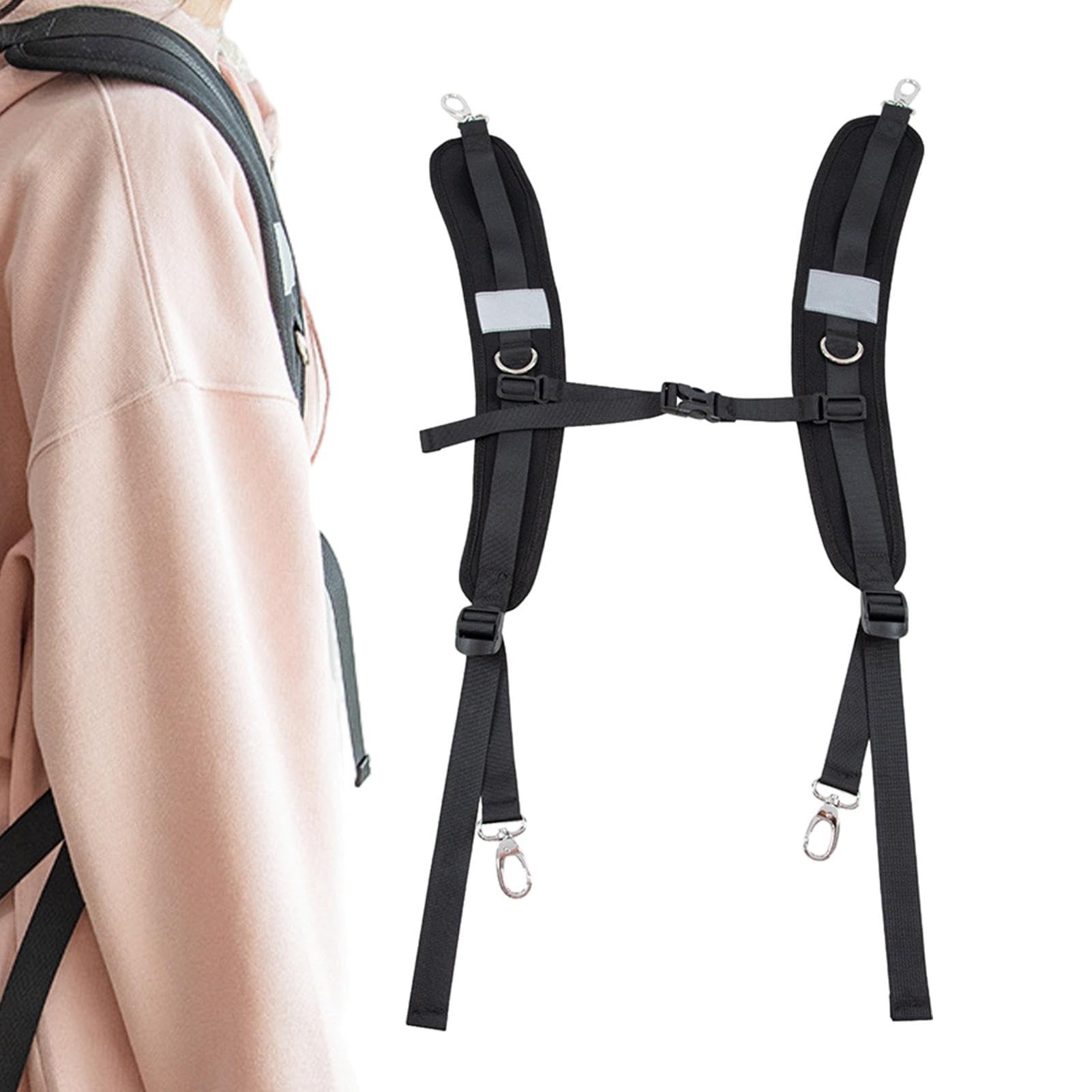 Rucksackgurt-Verstellbare Rucksack-Schultergurte, ergonomische Gurte für Komfort, Antidröge, kräftig-resistente Schultergurtersatz für Sporttaschen im Freien von Berriphonia