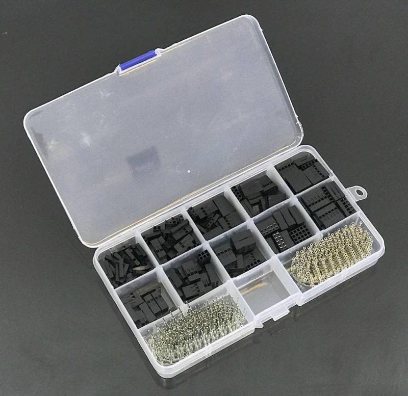 BerryBase 610-teiliges Dupont Crimp Steckverbinder-Set in Kunststoffbox von BerryBase