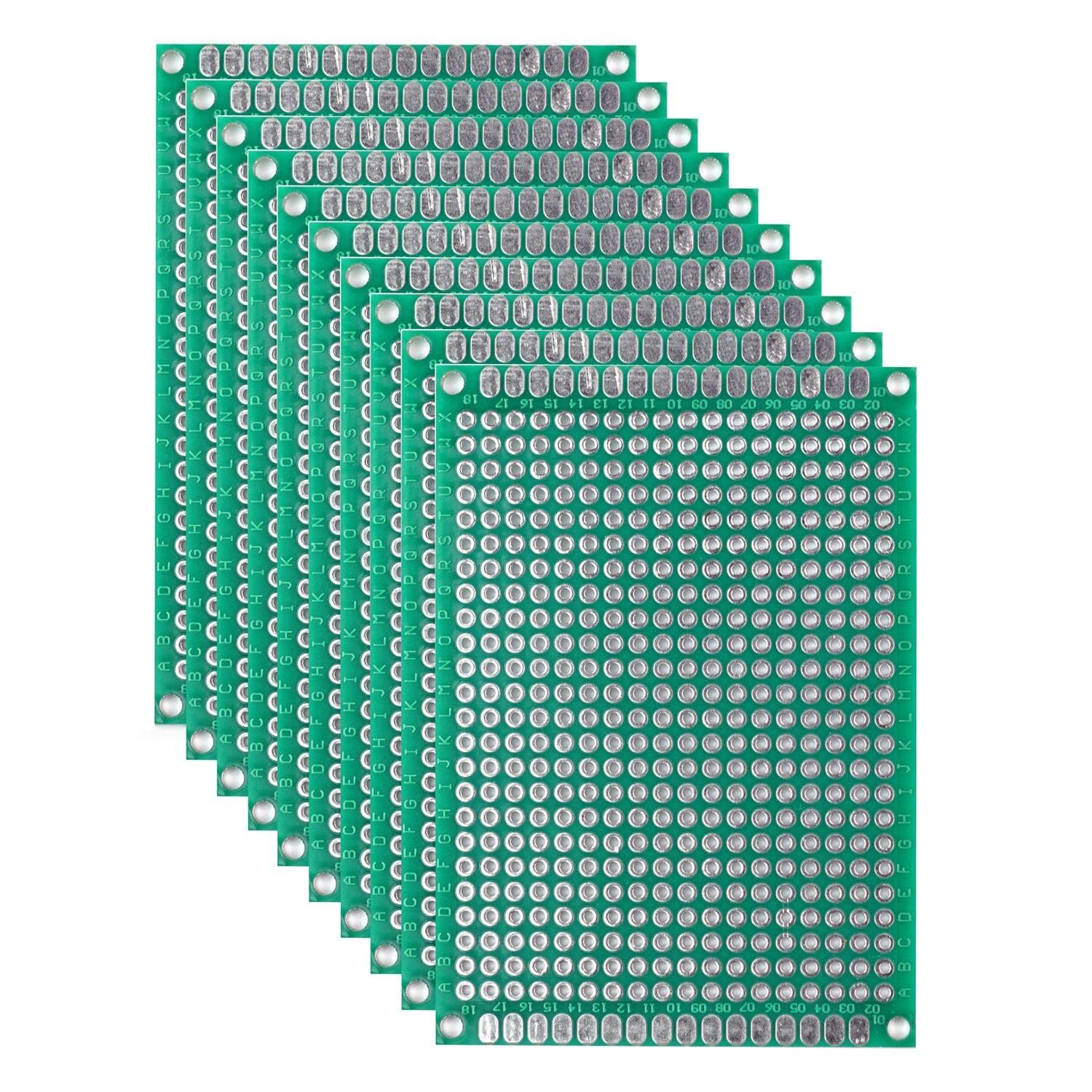 BerryBase Lochrasterplatine, doppelseitig, 5x7cm, 10 Stück von BerryBase