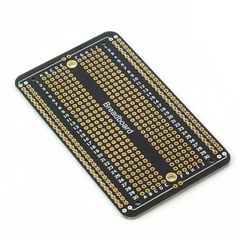 BerryBase Permanent PCB Breadboard mit 400 Kontakten, schwarz von BerryBase