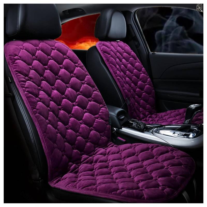 12V Sitzauflage Auto Beheizbar, Dreistufige Heizung, Leistungsschutz, rutschfest Und VerschleißFest Sitzheizung Auto NachrüSten, füR Home, Office Chair and More,Purple-Doubleseater von BesBet