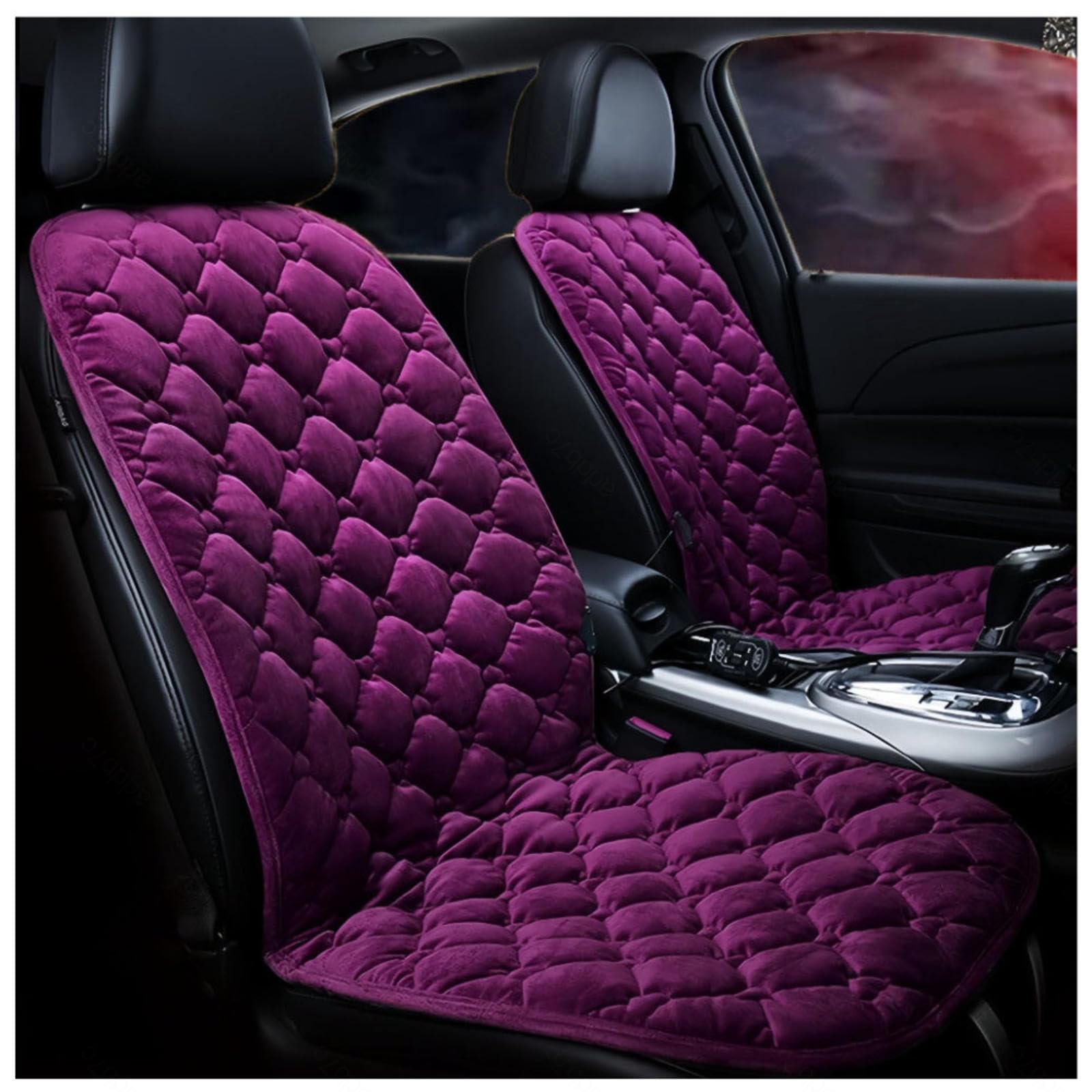 12V Sitzauflage Auto Beheizbar, rutschfest, Schnelles Aufheizen Mit DREI Geschwindigkeiten Universal SitzbezüGe füR Auto, füR Auto, Home Office,Purple-Doubleseater von BesBet