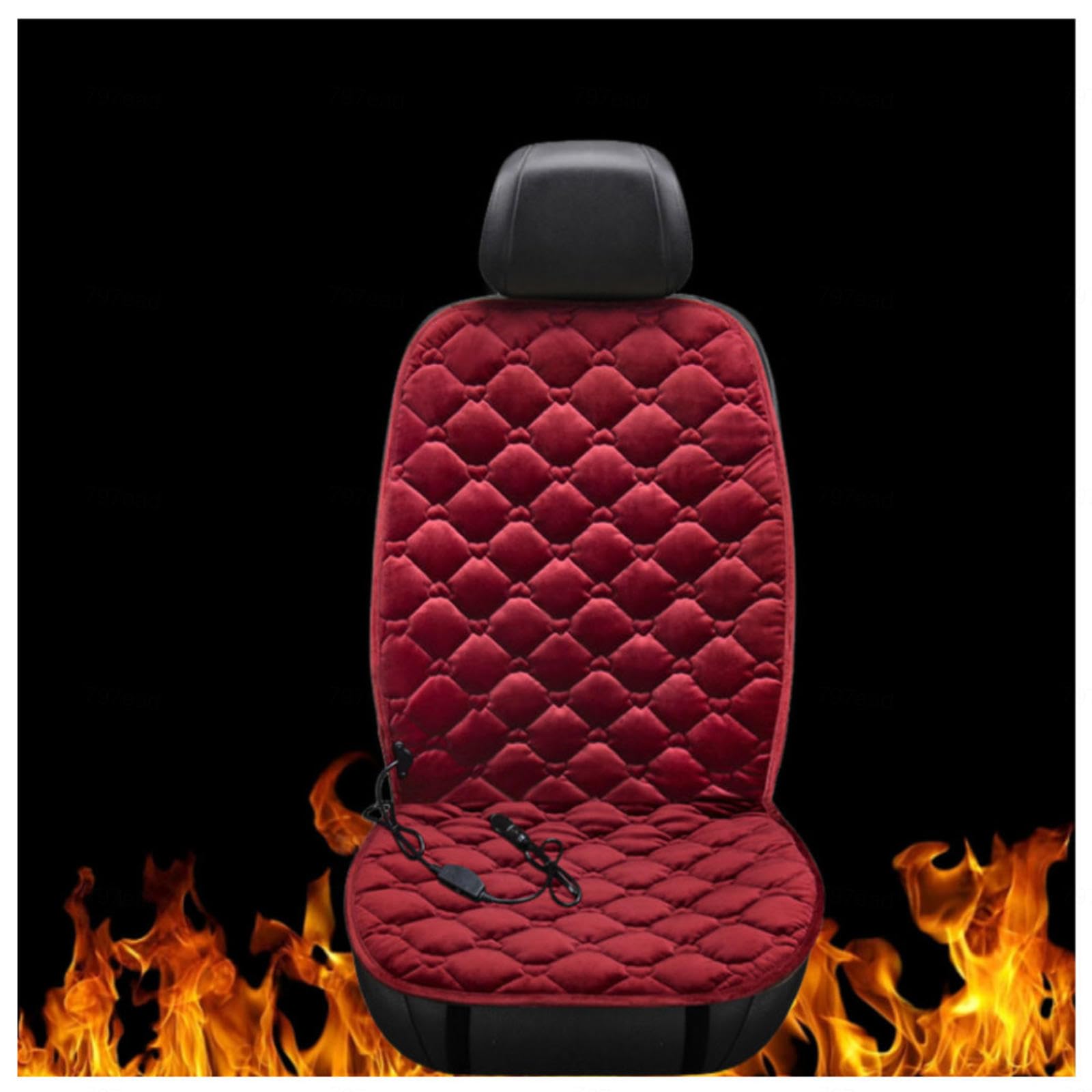 12V Sitzheizung, Einstellbare Temperatur, GleichmäßIge Wabenheizung, rutschfest Car Seat Cover, Passend füR Die Meisten Autos,red-Singleseater von BesBet