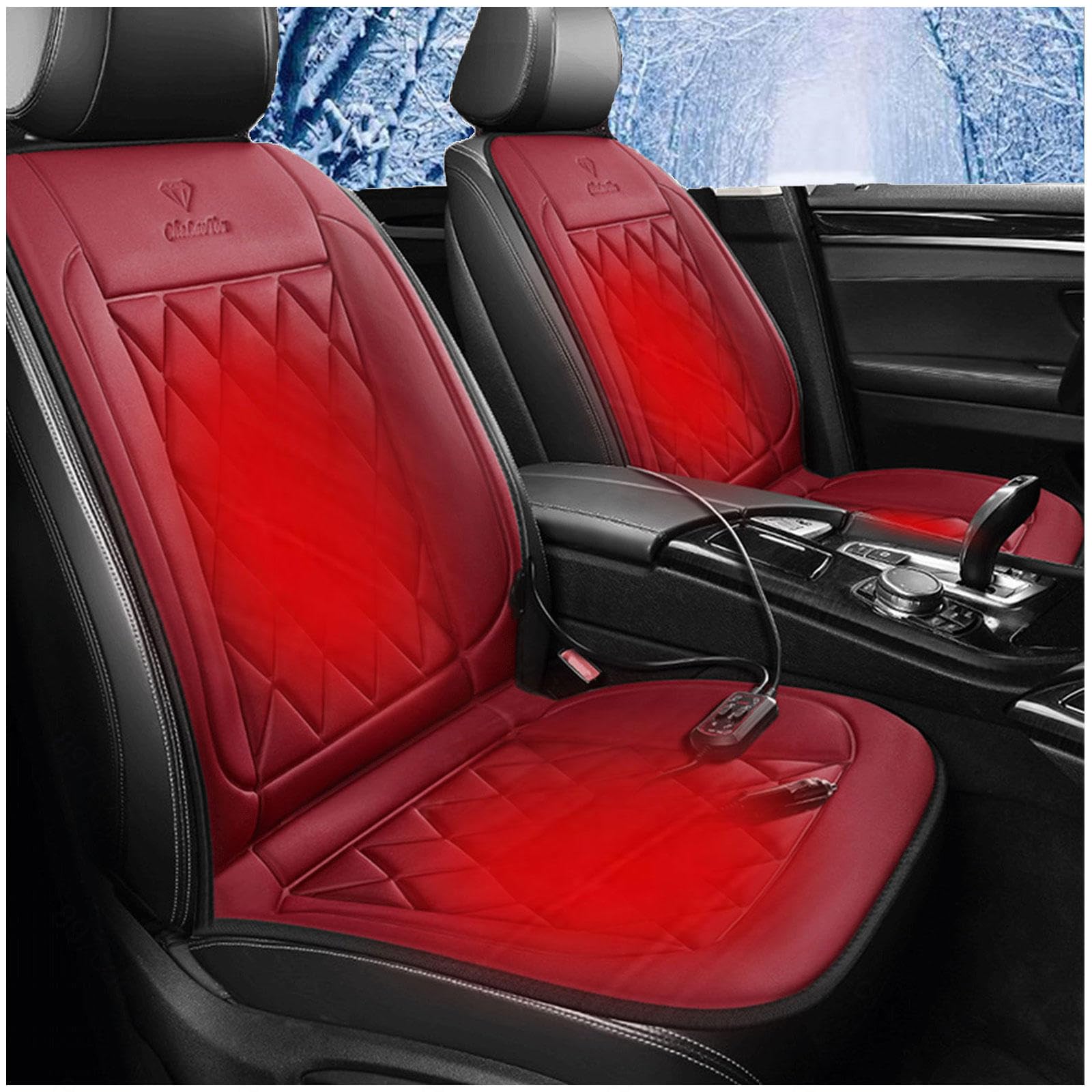 12V Sitzheizung Auflage, 65 °C Konstante WäRmeleitung, rutschfest Car Seat Cover, Passend füR Die Meisten Autos,red von BesBet