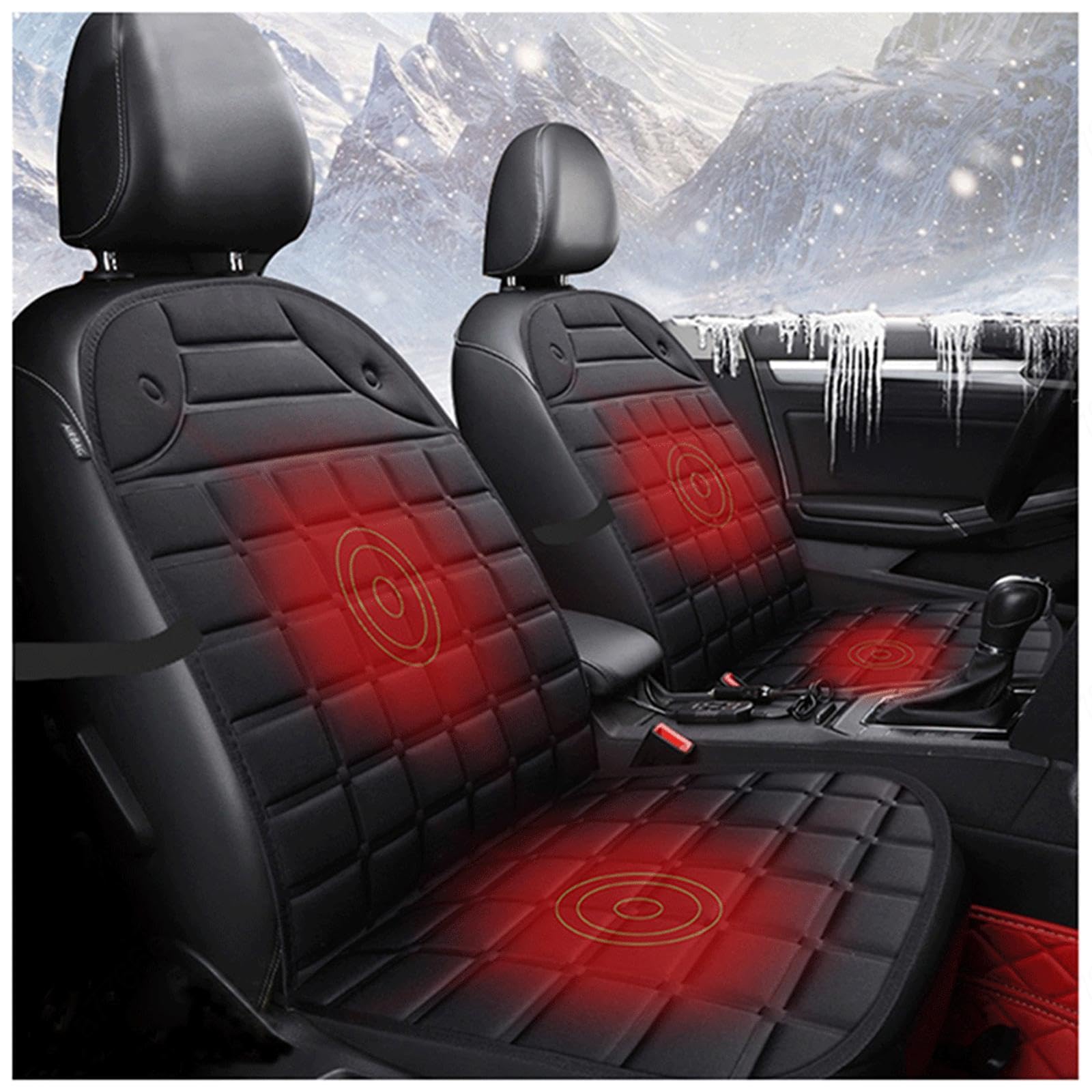 Auto Sitzheizung 12v, Stromschutz 12v Seat Back Protector Bequem Universell Sitzauflag Auto Passend für Fahrersitz,B-1PCS von BesBet