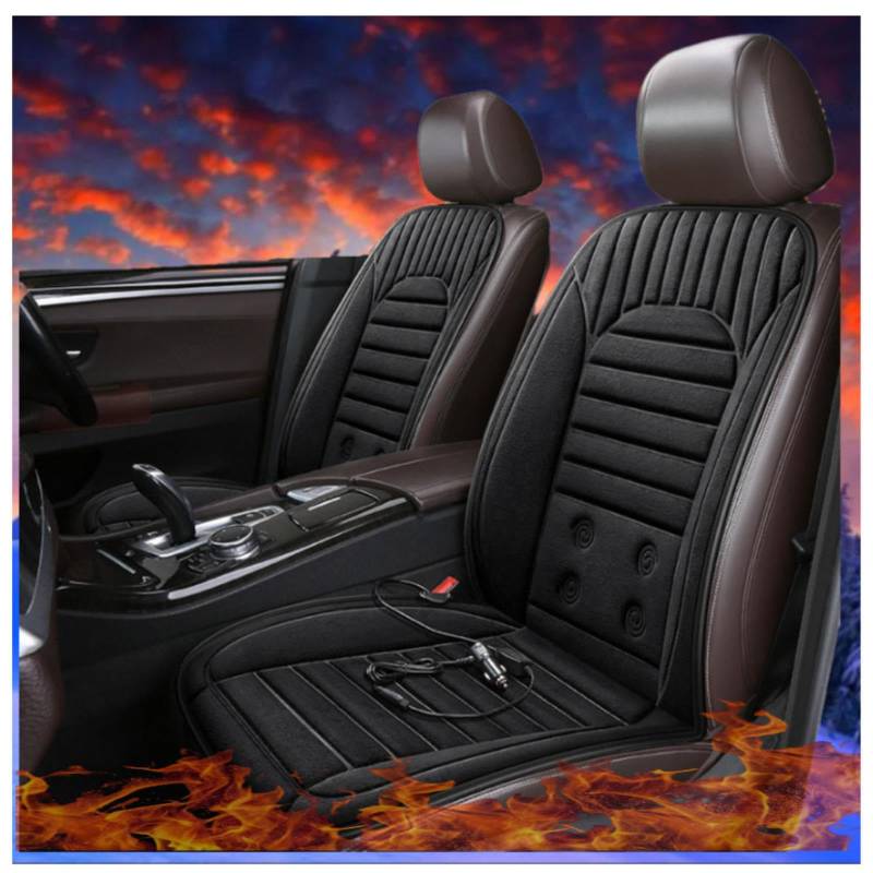 BesBet 12V Auto Sitzheizung, Dreistufige Heizung, Leistungsschutz, rutschfest Und VerschleißFest Car Seat Cover, füR Den Einsatz Im Auto Geeignet,Black-Doubleseater von BesBet