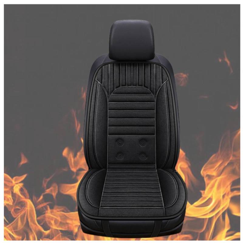 BesBet 12V Auto Sitzheizung, Dreistufige Heizung, rutschfest Und VerschleißFest, Warm Autositzbezug, Compatible with 95% of Cars,Black-Singleseater von BesBet