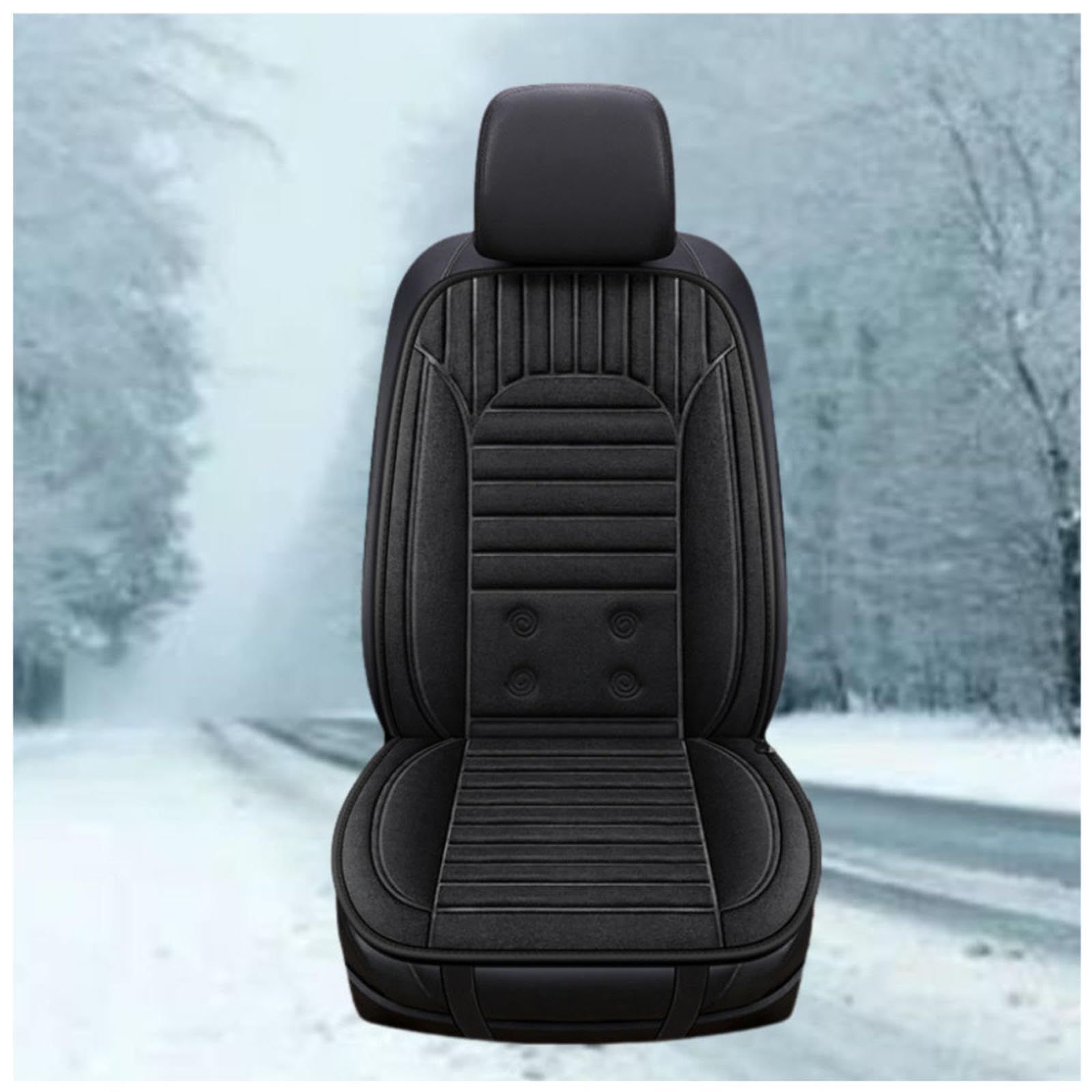 BesBet 12V Auto Sitzheizung 12v, Einstellbare Temperatur, GleichmäßIge Wabenheizung, rutschfest Car Seat Cover, füR Den Einsatz Im Auto Geeignet,Black-Singleseater von BesBet