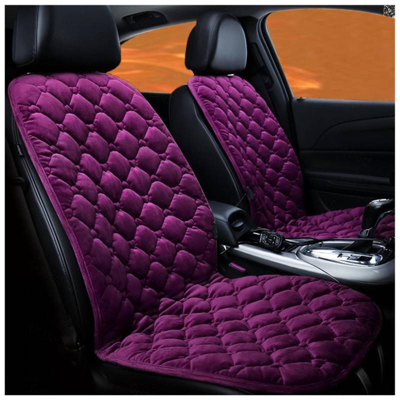 BesBet 12V Sitzheizung Auto, Dreistufige Heizung, Leistungsschutz, rutschfest Und VerschleißFest Car Seat Cover, füR Home Office Fahrzeuge,BüRo,Purple-Doubleseater von BesBet