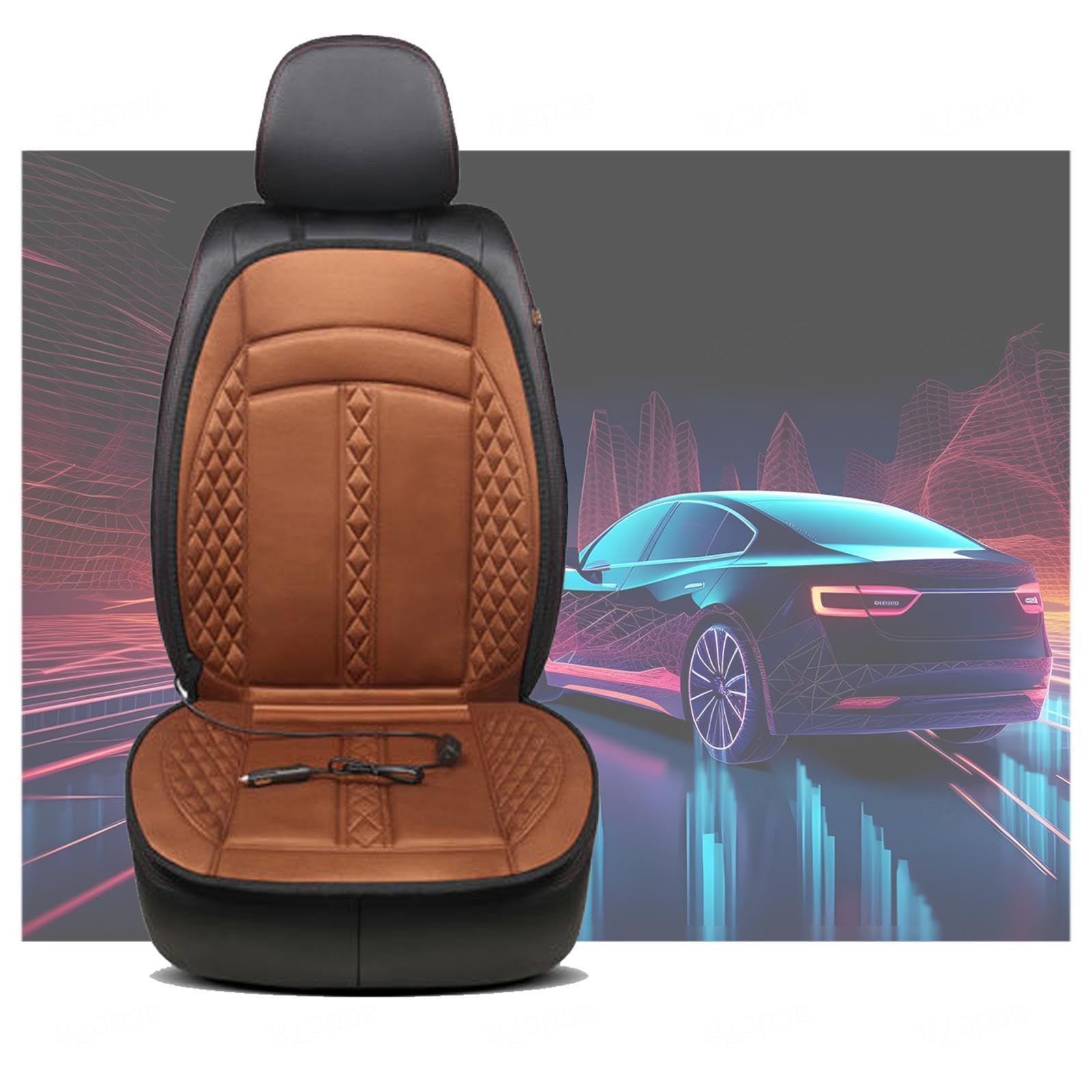 Sitzheizung Auto Auflage, Einstellbare Temperatur,Schnelle Erwärmung Seat Back Protector Allzweck-rutschfest Passend für Die Meisten Autos,B-1PCS von BesBet