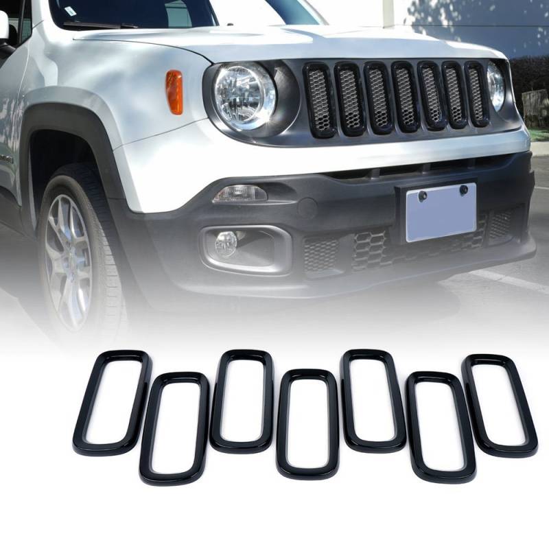 2015-2017 Renegade 7pcs ABS Frontgrilleinsätze (Schwarz) von Beside_Auto