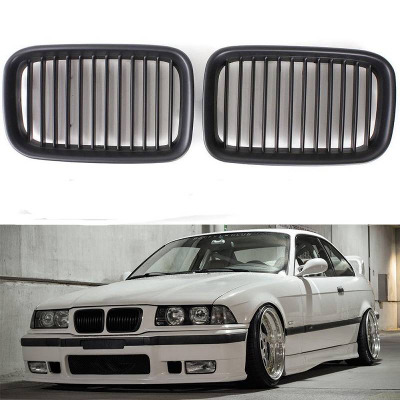 Beside_Auto E36 92-96 Frontgrill aus ABS-Kunststoff, Schwarz, 1 Paar (JK041) von Beside_Auto