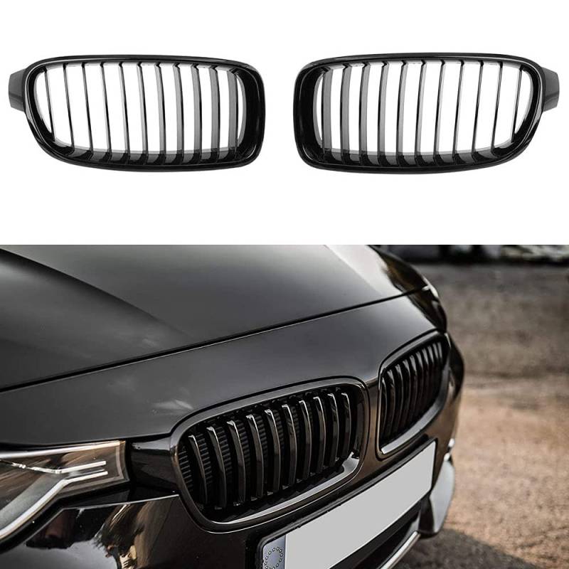 F30 Kühlergrill schwarz glänzend ABS Fronthaube für 3er F30 F31 F35 2012-2017 von Beside_Auto