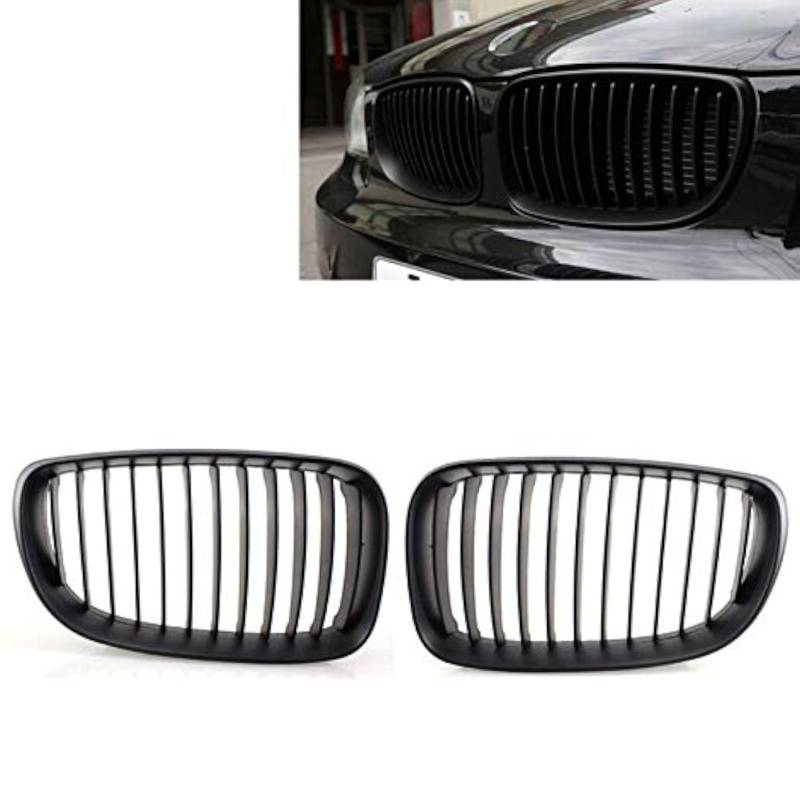 Kühlergrill für E81, E82, E87, E88, LCI 2008-2011, Schwarz, matt, 2 Stück von Beside_Auto