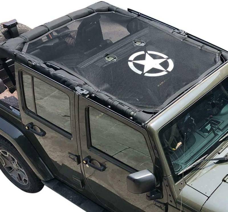 Sonnenschutz Mesh UV-Schutz Bikini Top Abdeckung Netz für 2018–2019 Wrangler JL JLU (4-Türer, 5-Sterne) von Beside_Auto