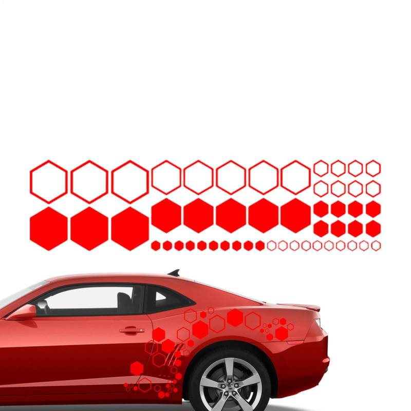 Besreey Sechseck-Autoaufkleber, Waben-Autoaufkleber - Wabenmuster-Aufkleber,Sechseckiger geometrischer Musteraufkleber, stilvoller Auto-Seitenkörperaufkleber, modischer Wabengrafik-Autoaufkleber für von Besreey