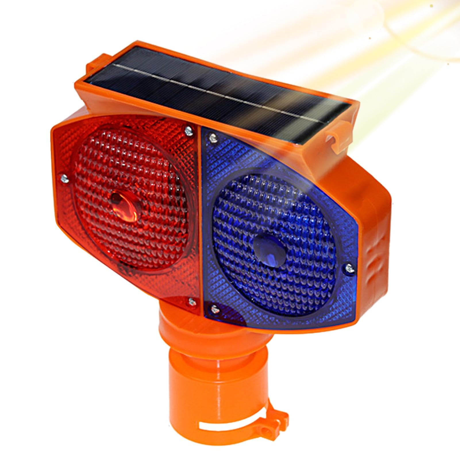 Besreey Solar-Blinkwarnlicht,Solar-Blinkwarnlicht-Blinklampe | Blinkendes Warnlicht,Rotes und blaues LED-Solarlicht, blinkendes Verkehrsblinklicht, wasserdicht für den BAU von Besreey