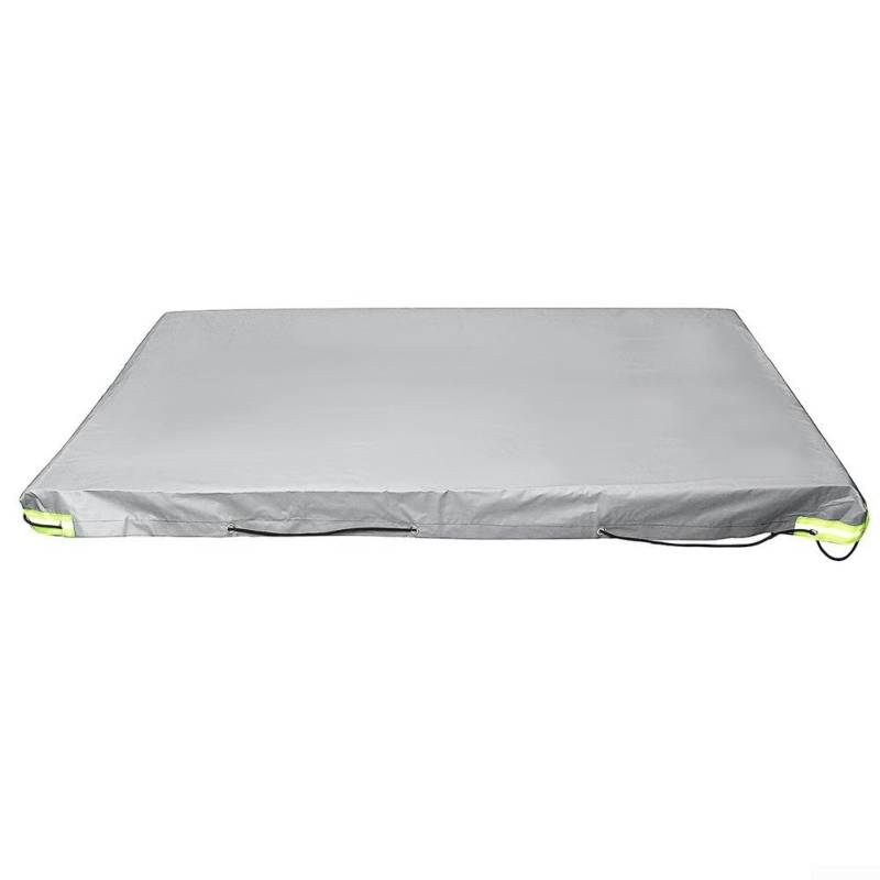 Besshepplo Strapazierfähige, wasserdichte Abdeckplane, Abdeckplane, Oxford-Tuch, PVC, Camping-Anhängerabdeckung mit reflektierenden Streifen, 208 x 114 x 13 cm (grau) von Besshepplo