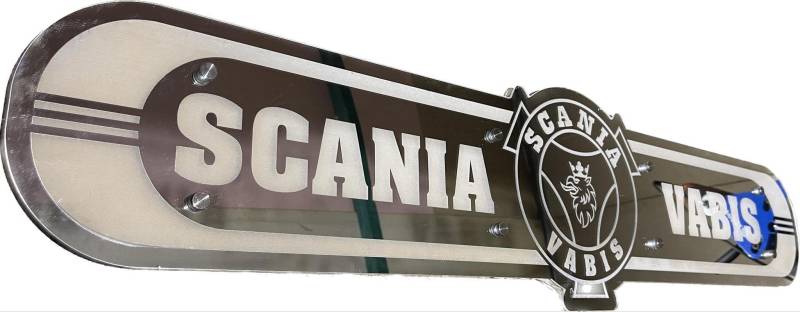 Best Trucks Europe Scania Led Schild 100 x 25cm -Scania Zubehör - Scania Led Logo Mit Einstellbarer Lichtleistung - Scania Greif Led Rückwandschild von Best Trucks Europe