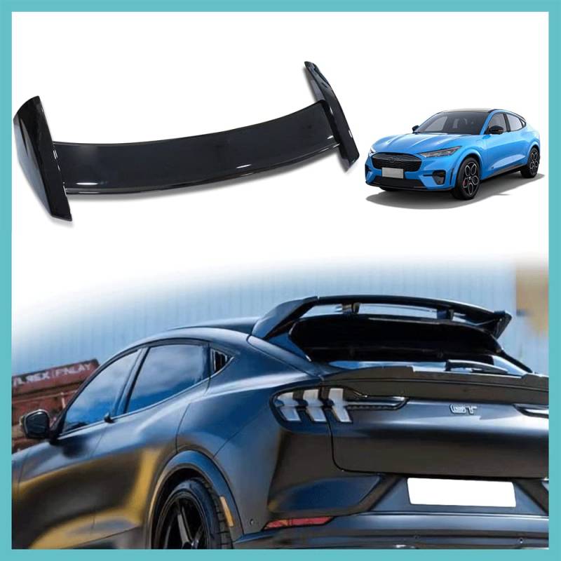 AOSKonology für Mach E GT Style Dachspoiler Flügel kompatibel mit 2021-2023 Mustang Mach-E Außenzubehör (Glänzend schwarz) von BestEvMod