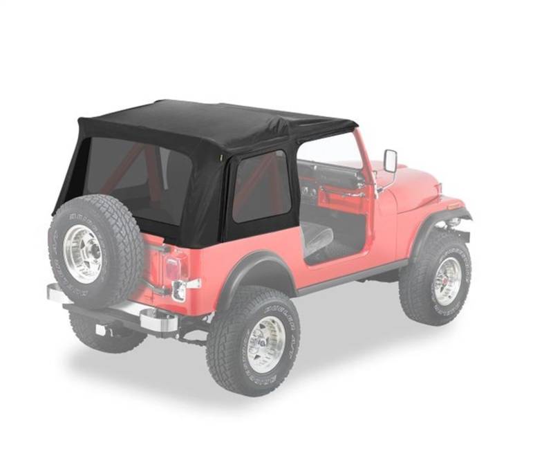 BESTOP® Classic Supertop® Softtop, Komplettverdeck, getönte Seiten- und Heckfenster, OHNE Türen - für Jeep CJ-7 (1976-19 von Bestop